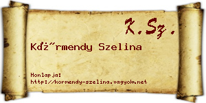 Körmendy Szelina névjegykártya